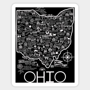 Black Map of Ohio Sticker